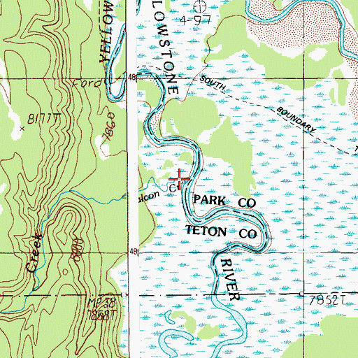 Topographic Map of Falcon Creek, WY