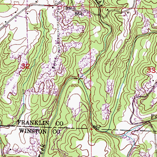 Topographic Map of Little Dice Branch, AL