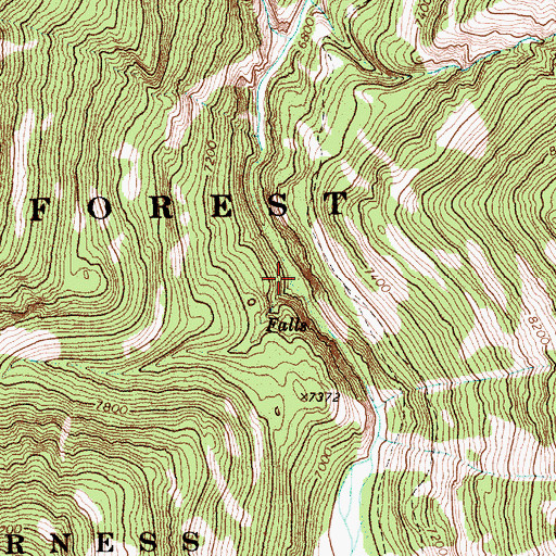 Topographic Map of Fall Creek, WY