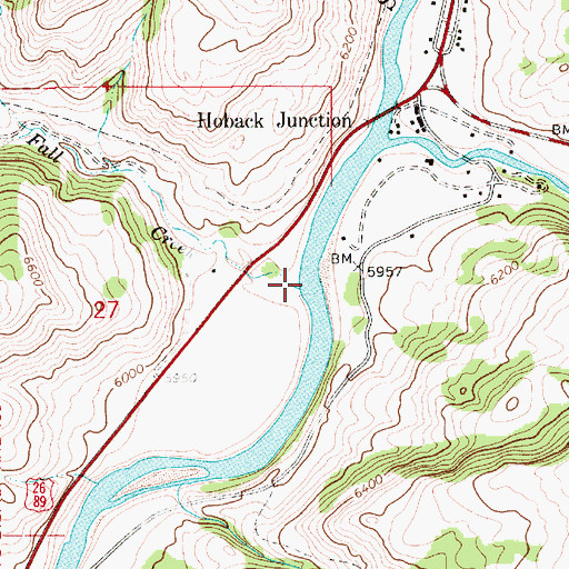 Topographic Map of Fall Creek, WY