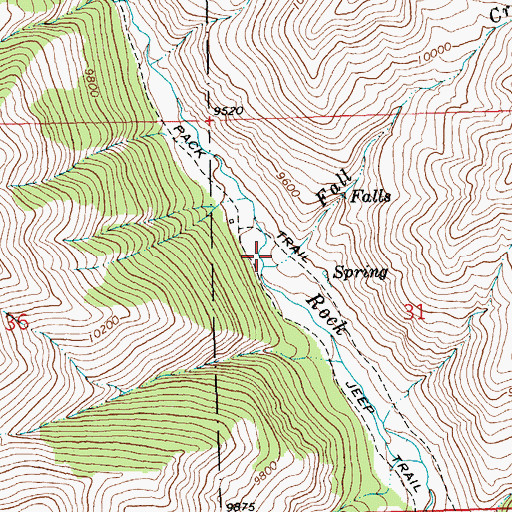 Topographic Map of Fall Creek, WY