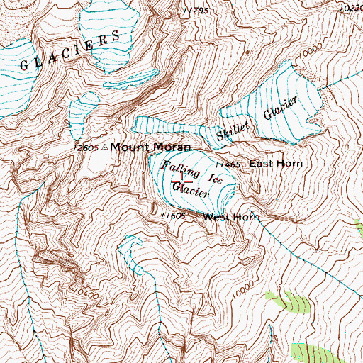 Topographic Map of Falling Ice Glacier, WY