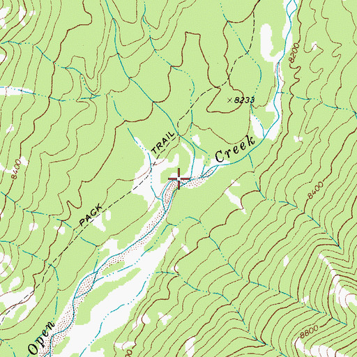 Topographic Map of Falls Creek, WY