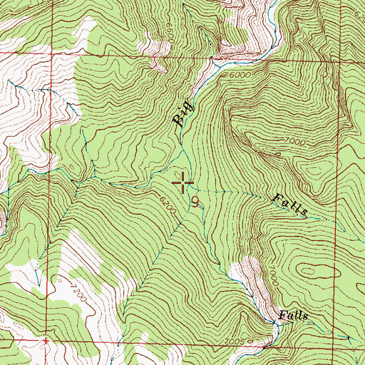 Topographic Map of Falls Creek, WY