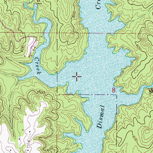 Topographic Map of Little Dismal Creek, AL