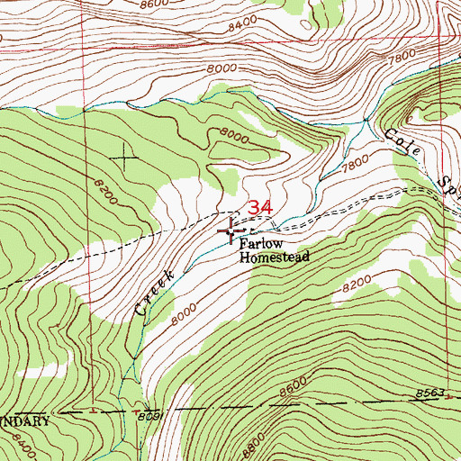 Topographic Map of Farlow Homestead, WY