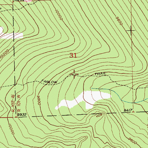 Topographic Map of Farlow Trail, WY