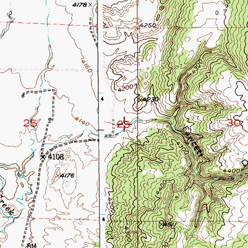 Topographic Map of Fawcett Draw, WY