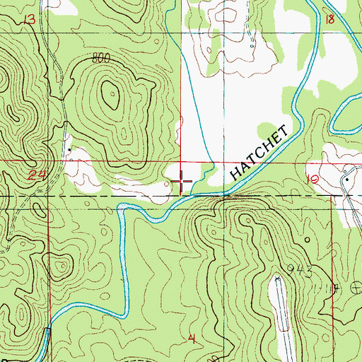 Topographic Map of Little Hatchet Creek, AL
