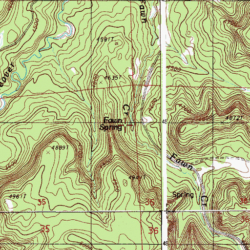 Topographic Map of Fawn Spring, WY