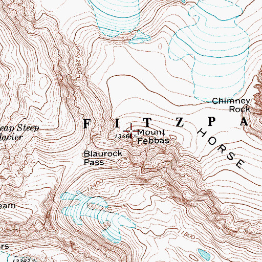 Topographic Map of Mount Febbas, WY
