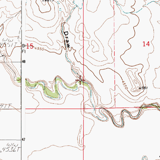 Topographic Map of Federer Draw, WY
