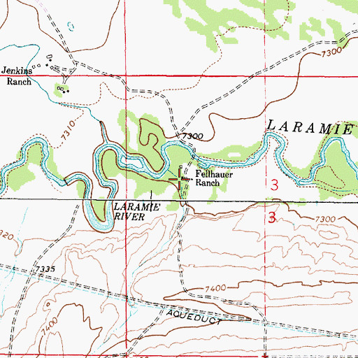 Topographic Map of Fellhauer Ranch, WY