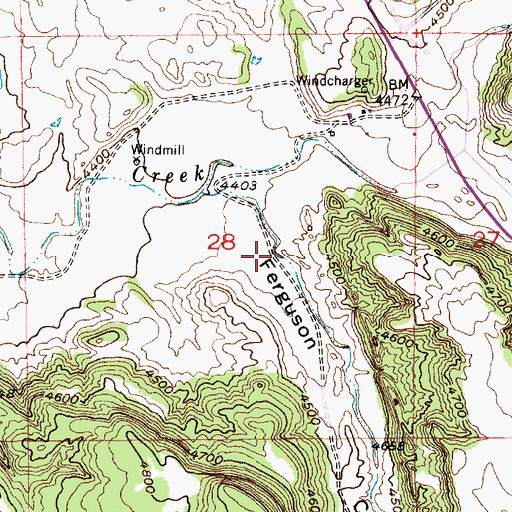 Topographic Map of Ferguson Canyon, WY