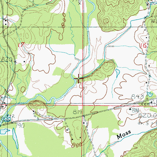 Topographic Map of Mill Creek, AL