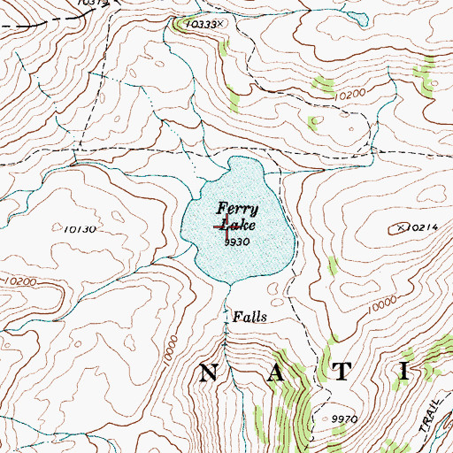 Topographic Map of Ferry Lake, WY