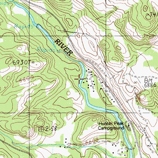 Topographic Map of Few Acres Ranch, WY