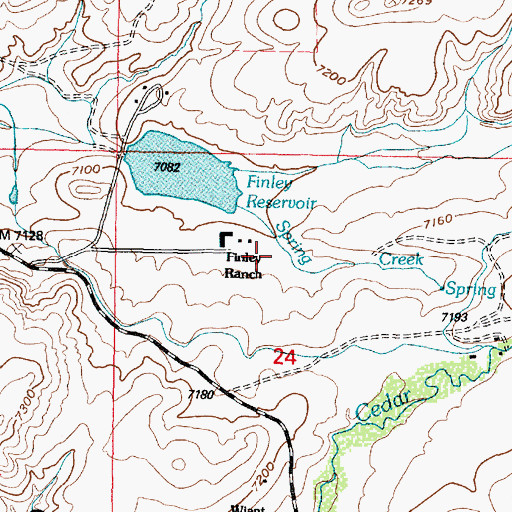 Topographic Map of Finley Ranch, WY