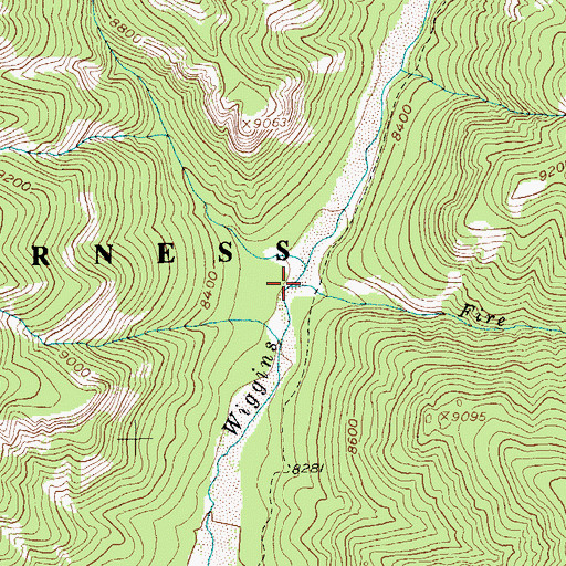 Topographic Map of Fire Creek, WY