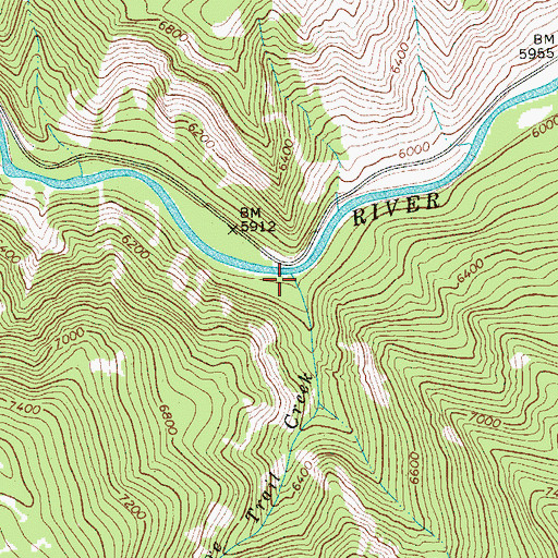 Topographic Map of Fire Trail Creek, WY