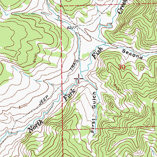 Topographic Map of First Gulch, WY