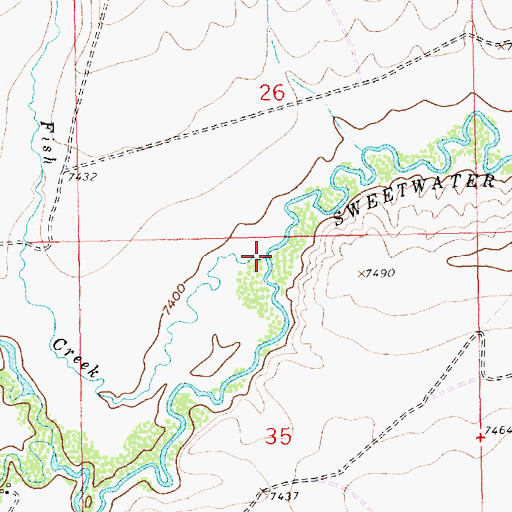 Topographic Map of Fish Creek, WY