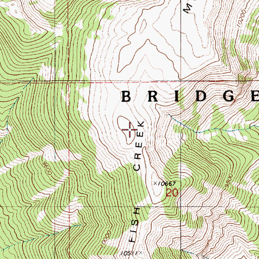 Topographic Map of Fish Creek Mountain, WY