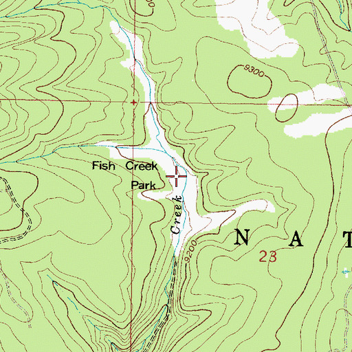 Topographic Map of Fish Creek Park, WY