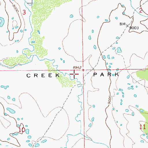 Topographic Map of Fish Creek Park, WY