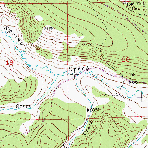 Topographic Map of Fish Lake Creek, WY