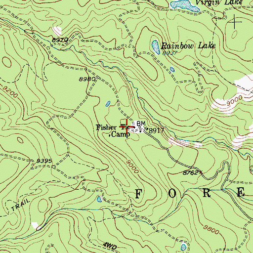 Topographic Map of Fisher Tie Camp, WY