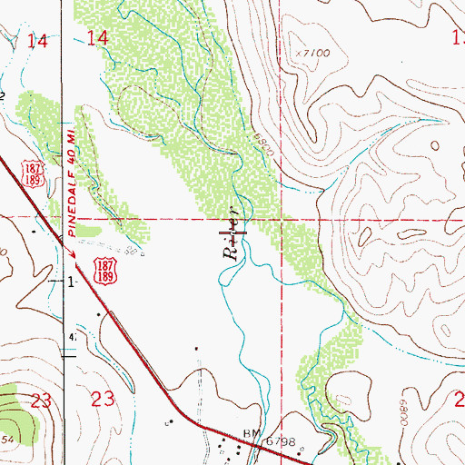 Topographic Map of Fisherman Creek, WY