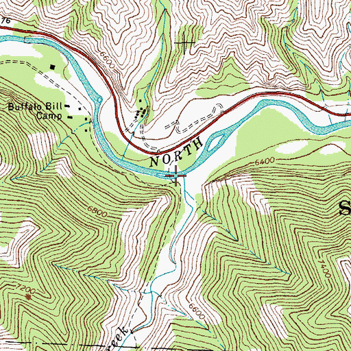 Topographic Map of Fishhawk Creek, WY
