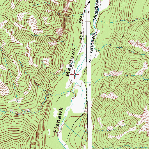 Topographic Map of Fishhawk Meadows, WY