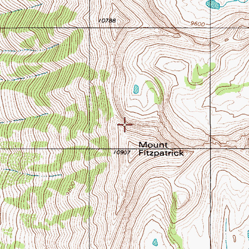 Topographic Map of Mount Fitzpatrick, WY