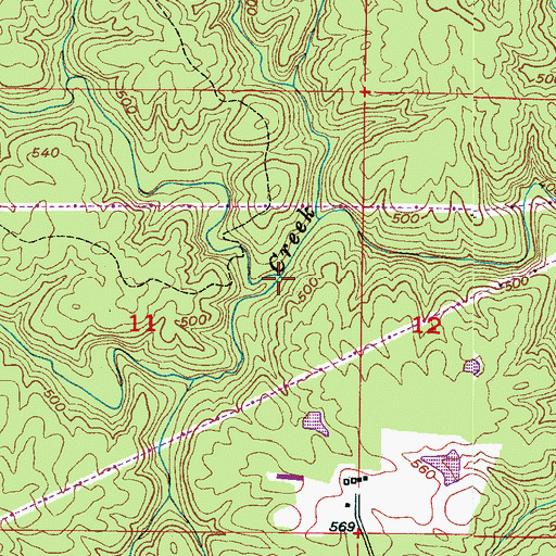 Topographic Map of Little Mill Creek, AL