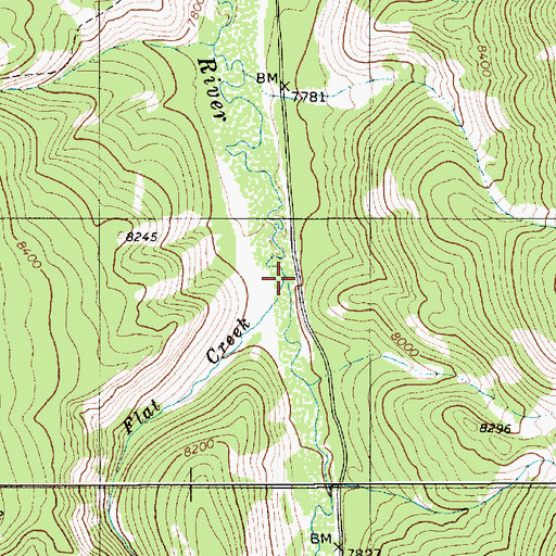Topographic Map of Flat Creek, WY