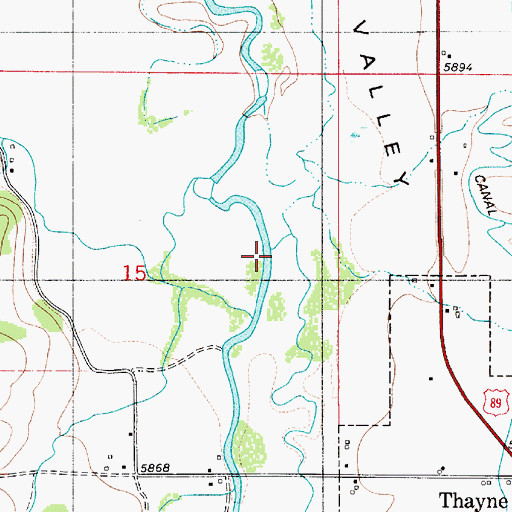 Topographic Map of Flat Creek, WY