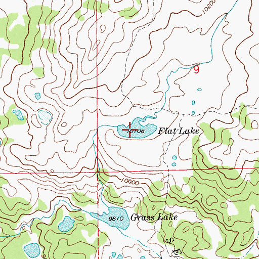 Topographic Map of Flat Lake, WY