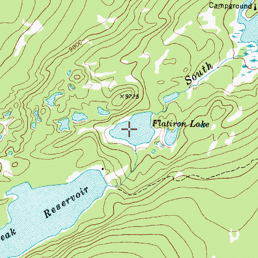 Topographic Map of Flatiron Lake, WY
