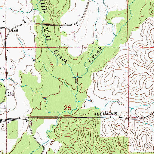 Topographic Map of Little Mill Creek, AL