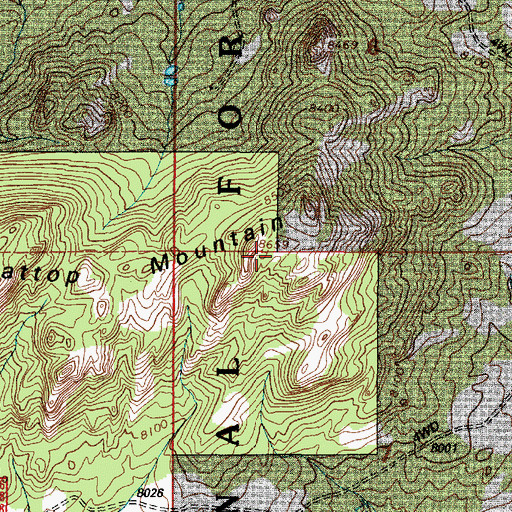 Topographic Map of Flattop Mountain, WY