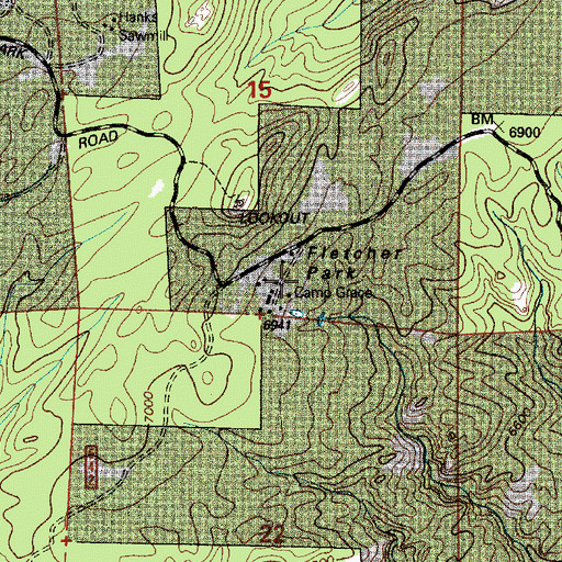 Topographic Map of Fletcher Park, WY