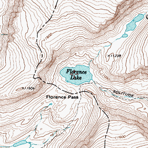 Topographic Map of Florence Lake, WY