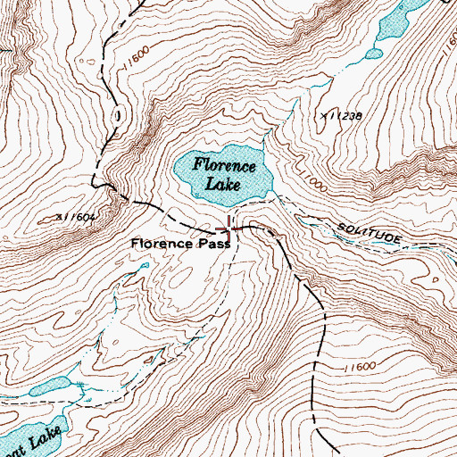 Topographic Map of Florence Pass, WY