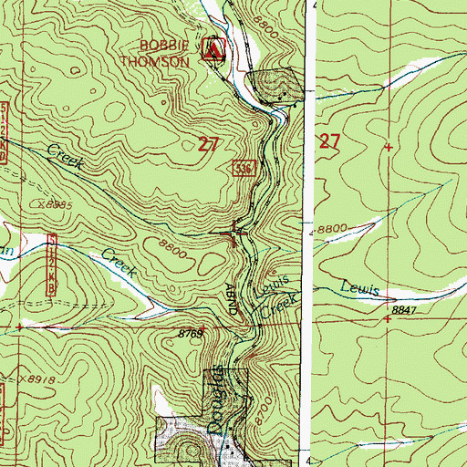 Topographic Map of Flume Creek, WY