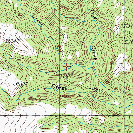 Topographic Map of Fly Creek, WY