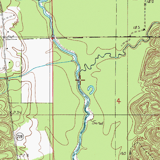 Topographic Map of Little Oakmulgee Creek, AL