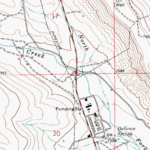 Topographic Map of Fogarty Creek, WY