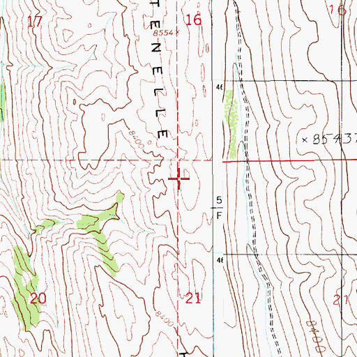 Topographic Map of Fontenelle Hogbacks, WY